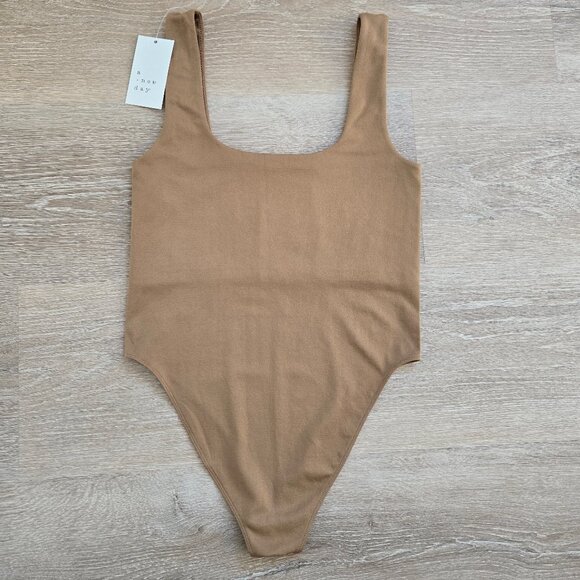 A New Day Women's Seamless Tank Bodysuit Tan Size Small One Piece New With Tags - Picture 6 of 14